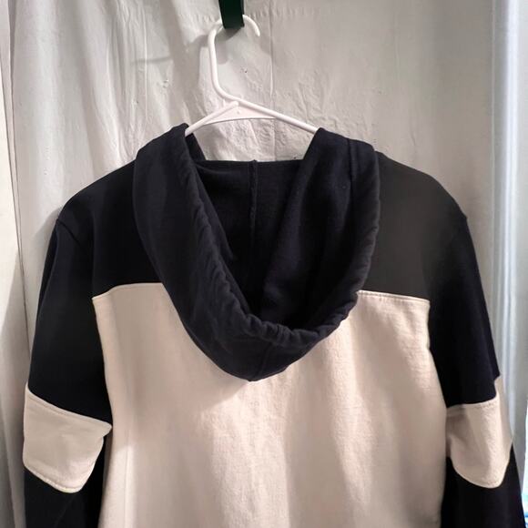 J crew blue white color block full zip hooded terry jacket size lg - Picture 5 of 5